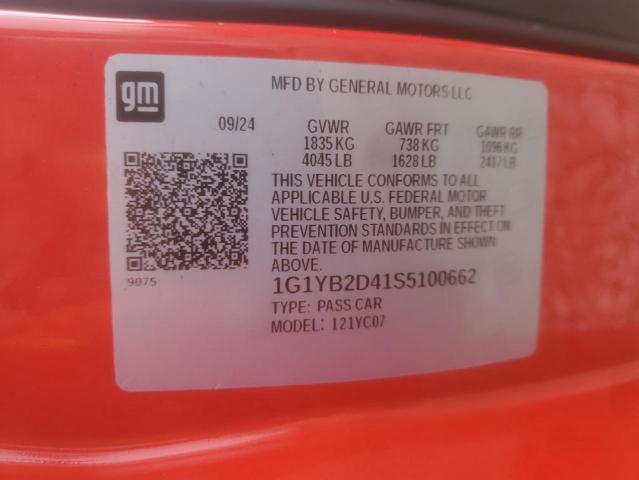 2025 CHEVROLET CORVETTE STINGRAY 2LT 1G1YB2D41S5100662