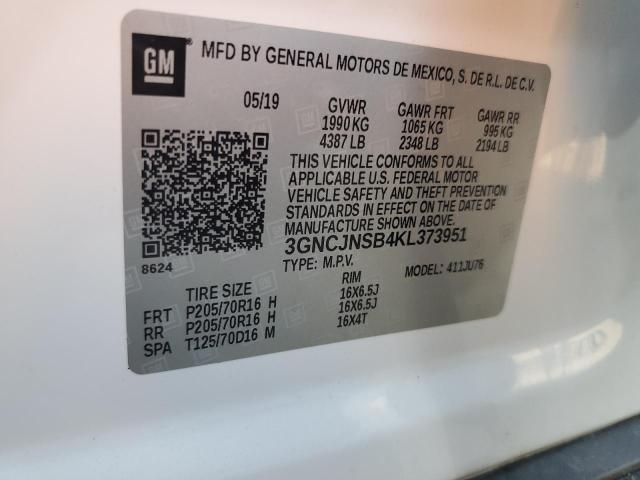 2019 CHEVROLET TRAX LS 3GNCJNSB4KL373951