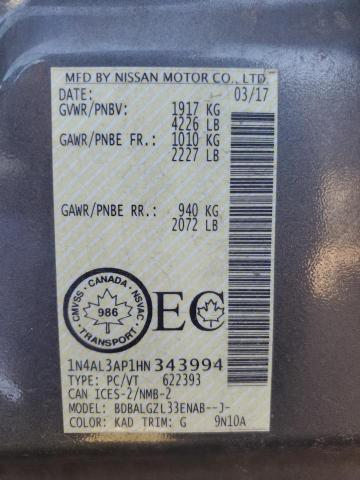 2017 NISSAN ALTIMA 2.5 1N4AL3AP1HN343994