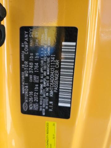 2017 HYUNDAI VELOSTER KMHTC6AD0HU311341