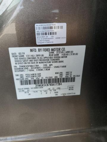 2019 FORD FLEX SEL 2FMGK5C87KBA17284