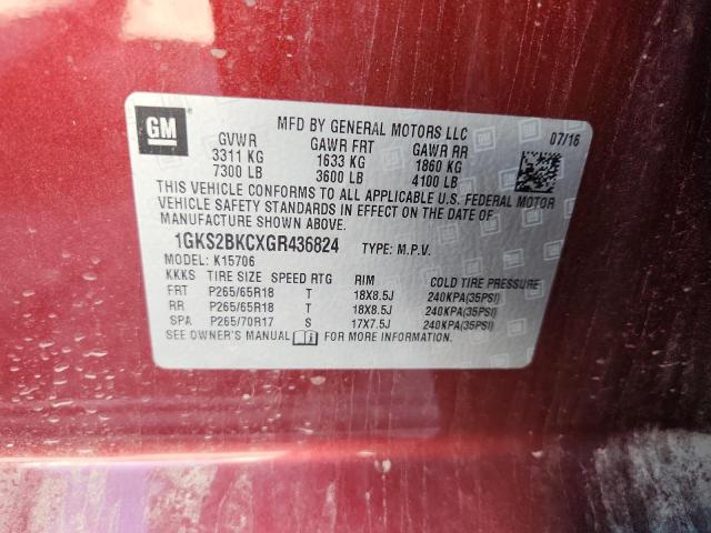 2016 GMC YUKON SLT 1GKS2BKCXGR436824