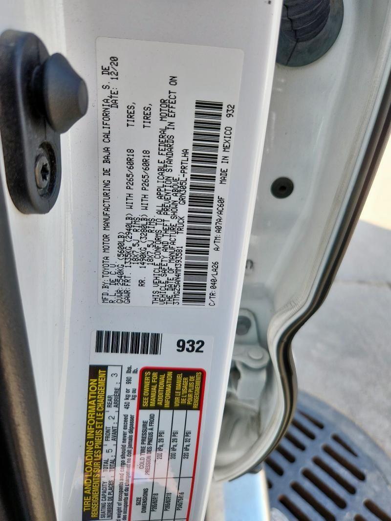 2021 TOYOTA TACOMA DOU - 3TMGZ5AN4MM393581