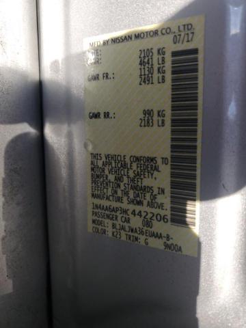 2017 NISSAN MAXIMA 3.5 1N4AA6AP3HC442206