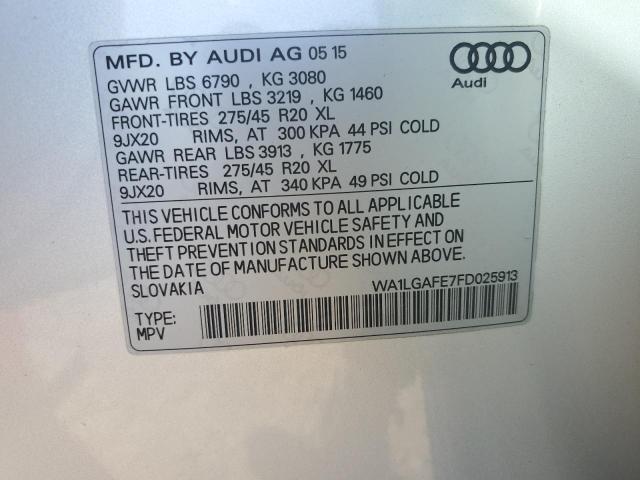 2015 AUDI Q7 PREMIUM WA1LGAFE7FD025913
