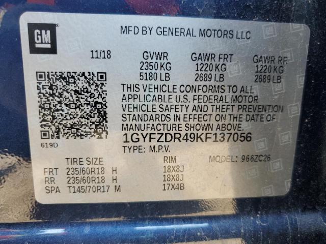 2019 CADILLAC XT4 PREMIU 1GYFZDR49KF137056