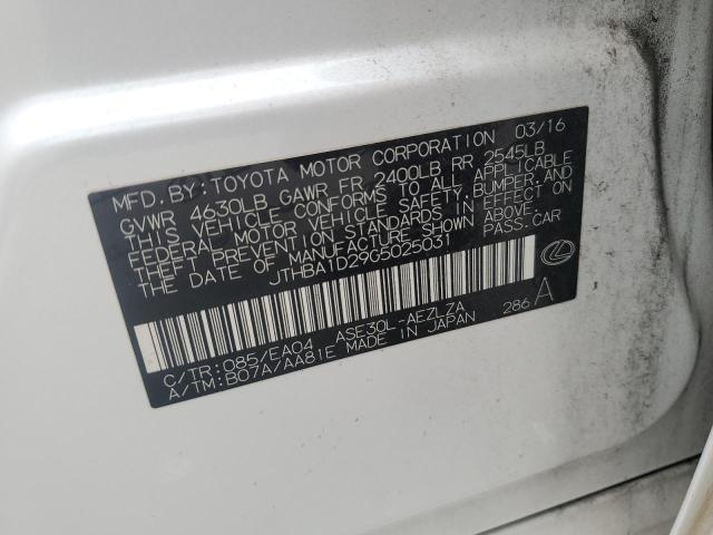 2016 LEXUS IS 200T JTHBA1D29G5025031