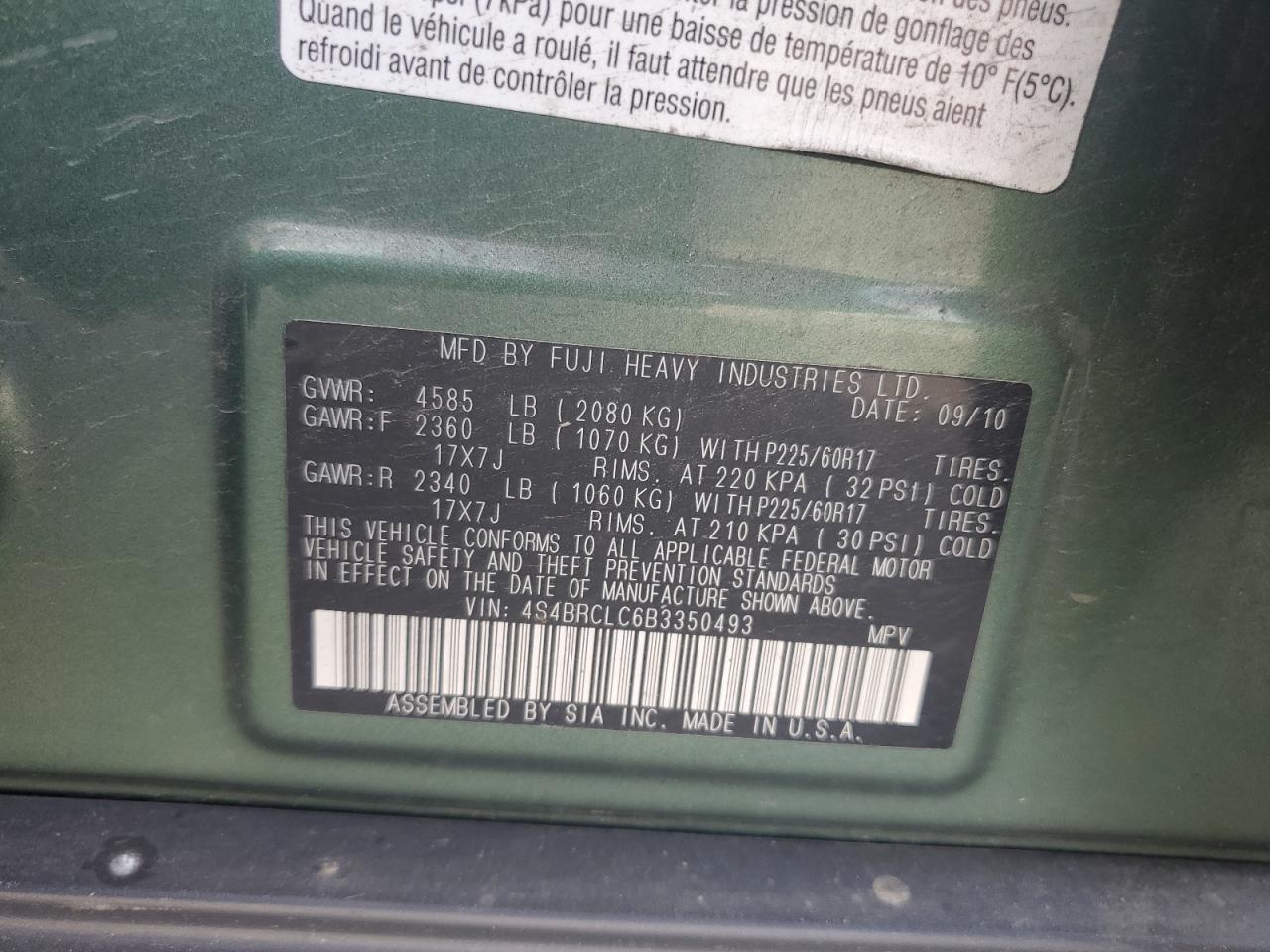 SUBARU OUTBACK 2.5I LIMITED