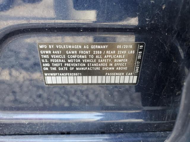 2015 VOLKSWAGEN CC SPORT WVWBP7AN3FE828871