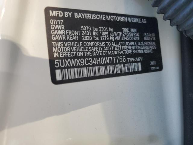 2017 BMW X3 XDRIVE2 5UXWX9C34H0W77756