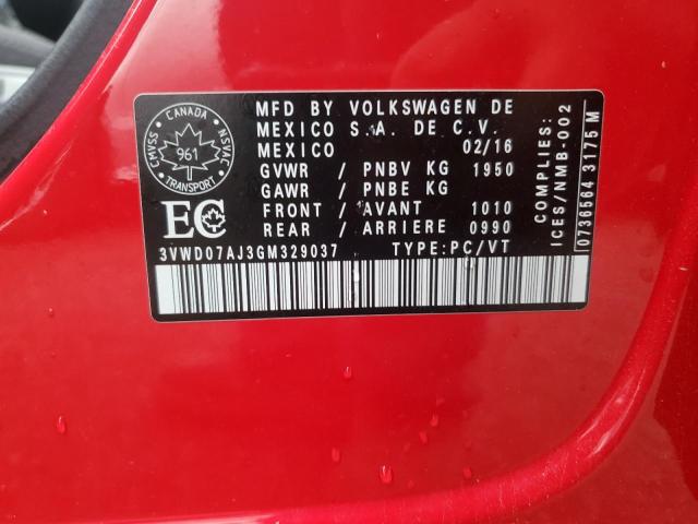 2016 VOLKSWAGEN JETTA COMF 3VWD07AJ3GM329037