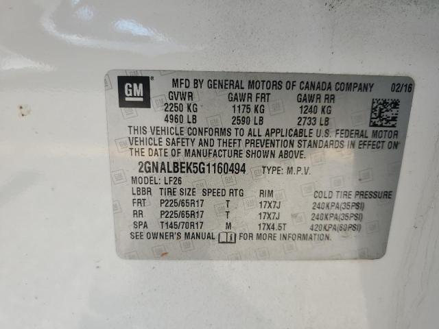 2016 CHEVROLET EQUINOX LS 2GNALBEK5G1160494
