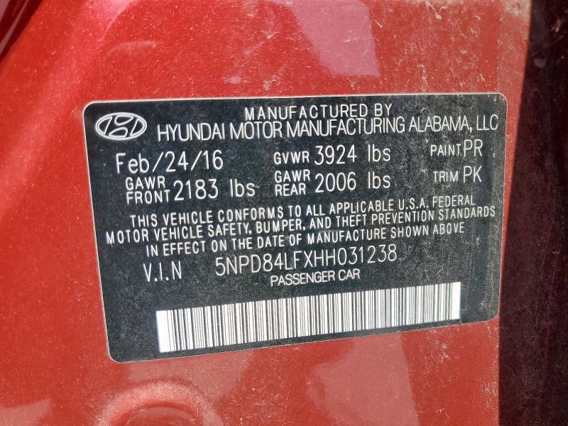 2017 HYUNDAI ELANTRA SE 5NPD84LFXHH031238