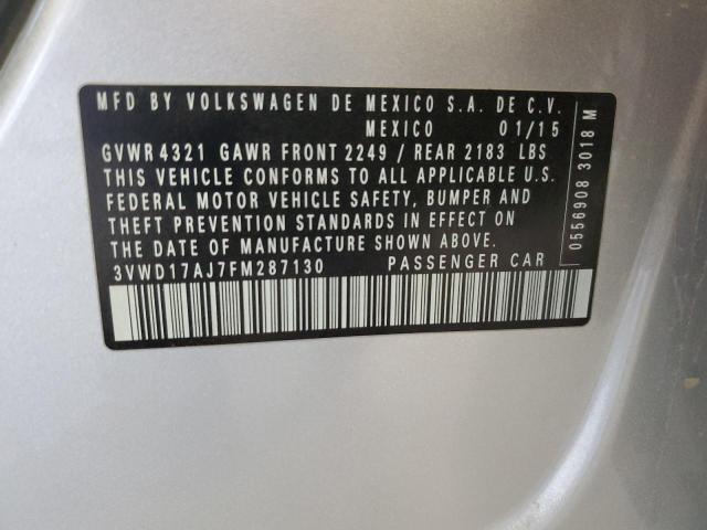 2015 VOLKSWAGEN JETTA SE 3VWD17AJ7FM287130