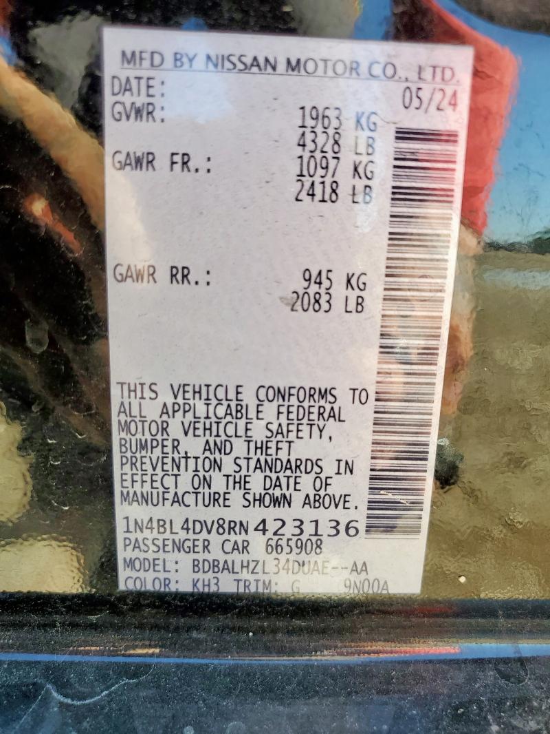 2024 NISSAN ALTIMA SV - 1N4BL4DV8RN423136