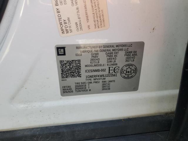 2018 CHEVROLET TRAVERSE L 1GNERFKW9JJ223561