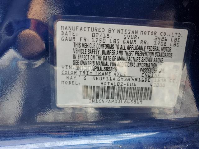 2018 NISSAN VERSA S 3N1CN7AP0JL865819