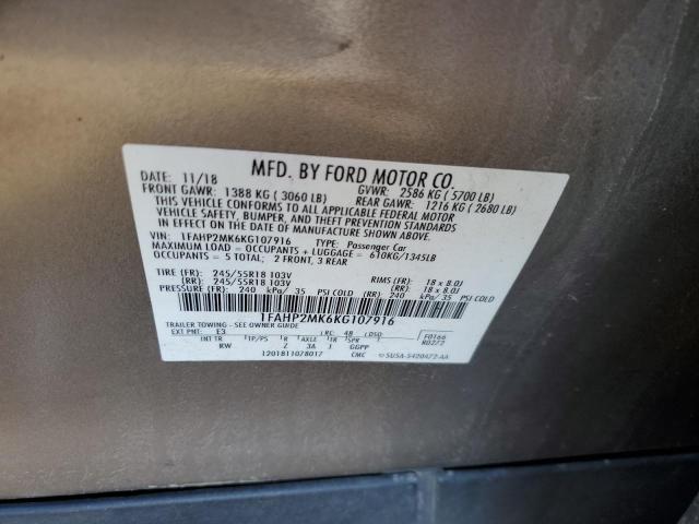 2019 FORD TAURUS POL 1FAHP2MK6KG107916