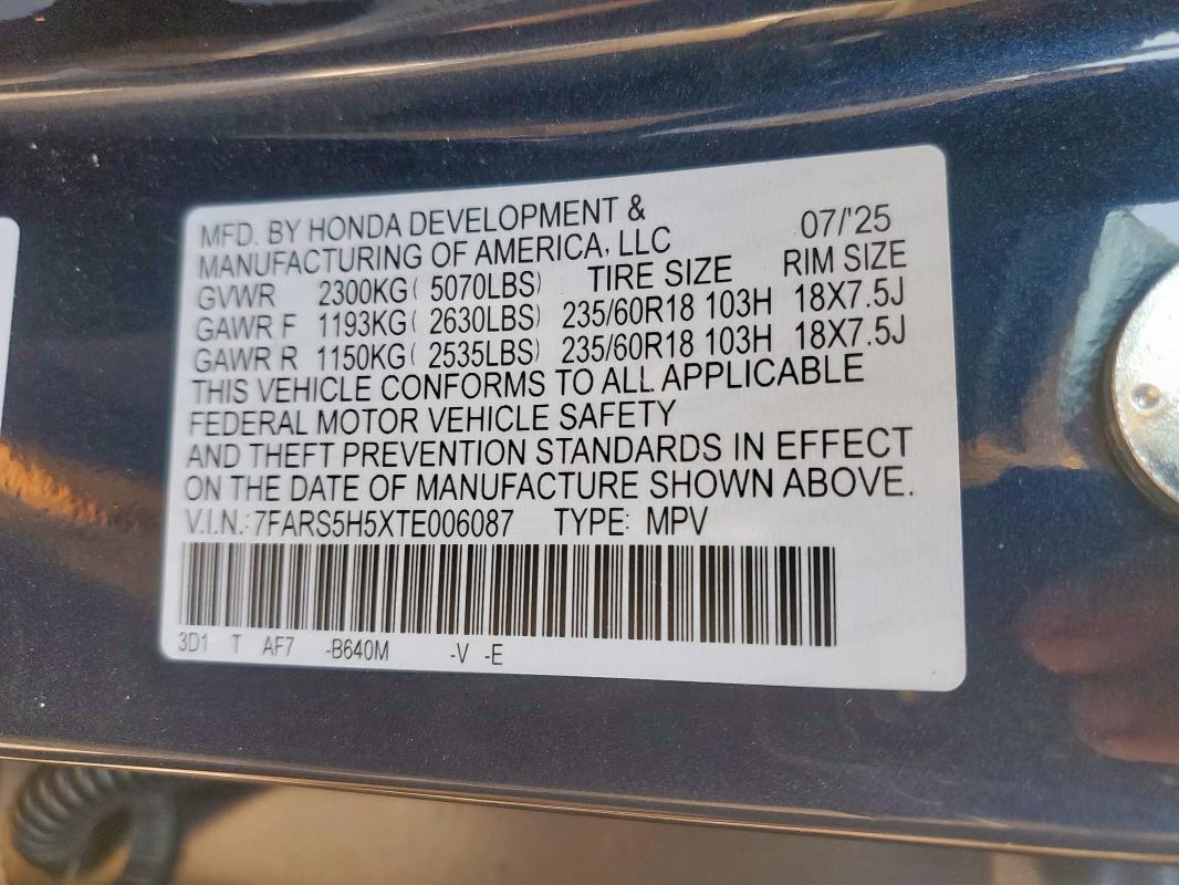 2026 HONDA CR-V SPORT - 7FARS5H5XTE006087