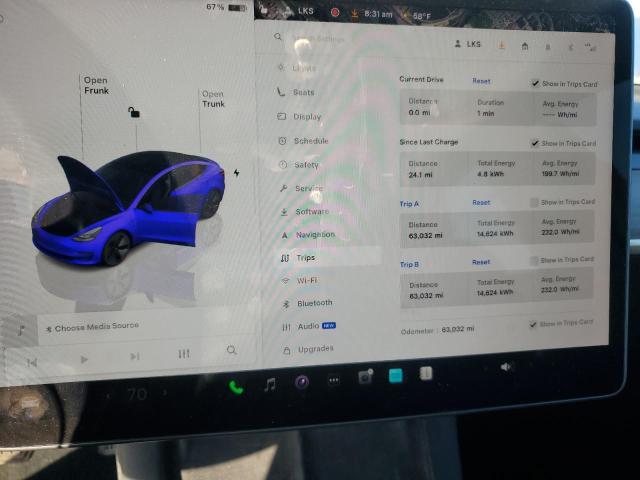2022 TESLA MODEL 3 5YJ3E1EB9NF323891