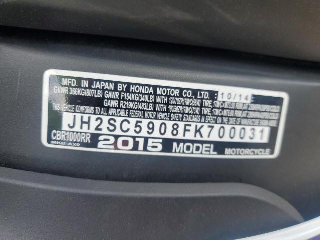 2015 HONDA CBR1000 RR #3305422470