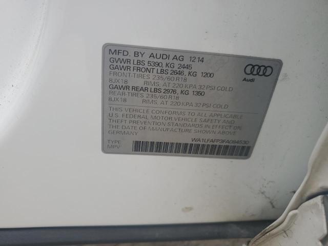 2015 AUDI Q5 PREMIUM WA1LFAFP3FA084530
