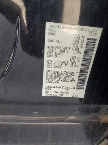 2010 NISSAN TITAN XE - 1N6BA0EK7AN316318