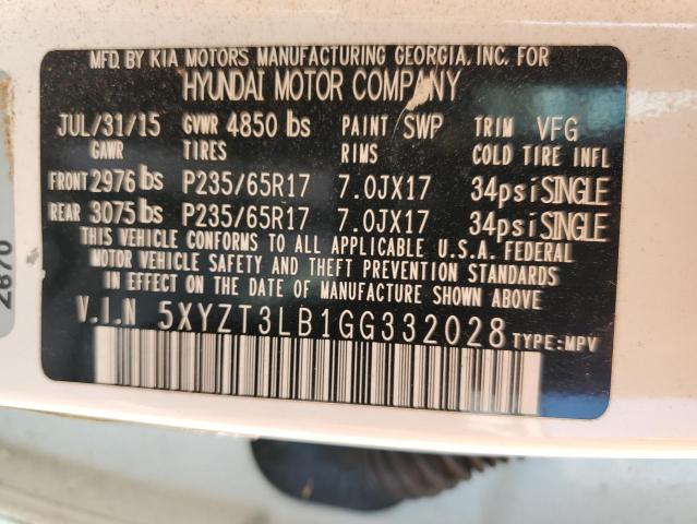 2016 HYUNDAI SANTA FE S 5XYZT3LB1GG332028