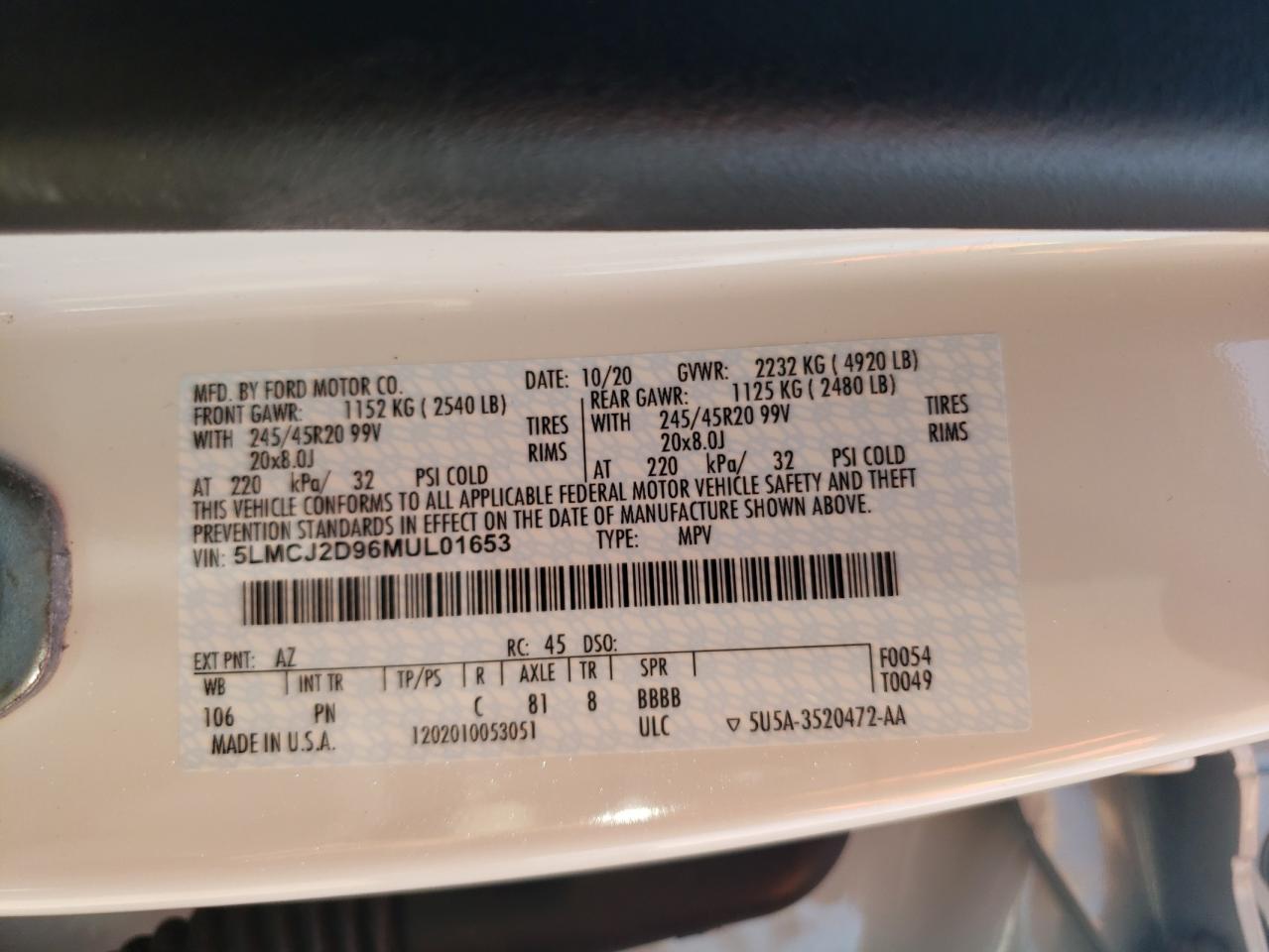 LINCOLN CORSAIR RESERVE