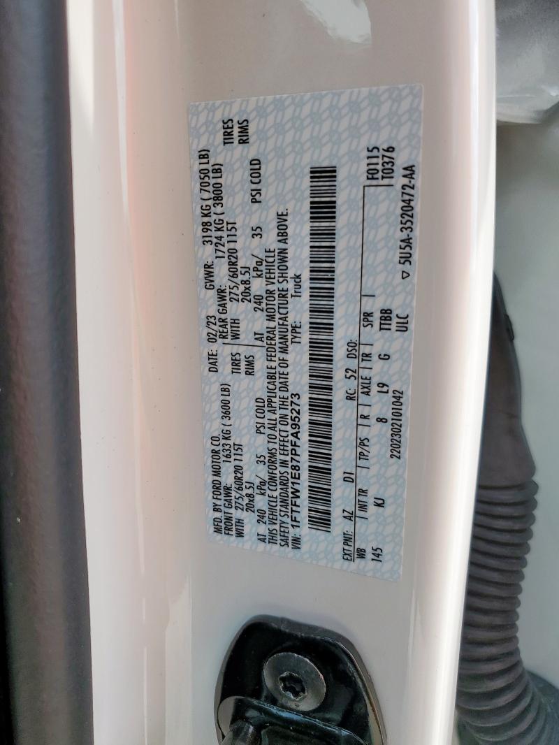 2023 FORD F150 SUPER 1FTFW1E87PFA95273