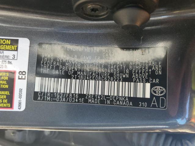 2011 TOYOTA COROLLA BA - 2T1BU4EE0BC628223