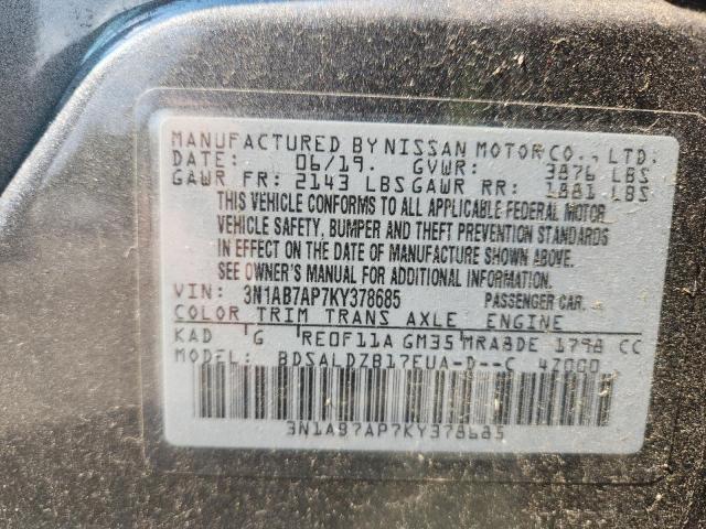 2019 NISSAN SENTRA S 3N1AB7AP7KY378685