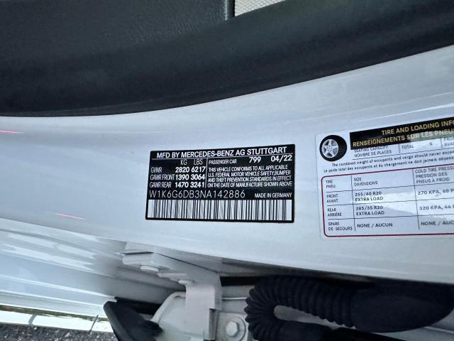 2022 MERCEDES-BENZ S 500 4MATIC W1K6G6DB3NA142886