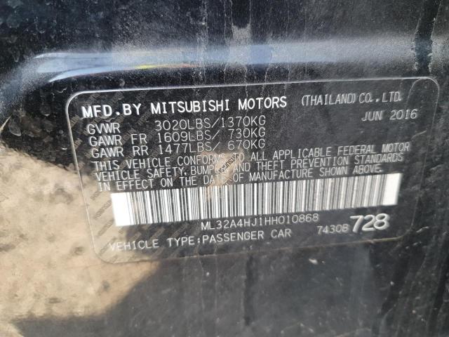 2017 MITSUBISHI MIRAGE SE ML32A4HJ1HH010868