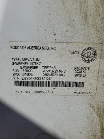 2019 ACURA MDX ADVANC - 5J8YD4H80KL801247