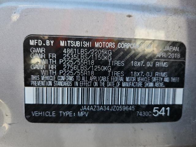 2018 MITSUBISHI OUTLANDER - JA4AZ3A34JZ059645