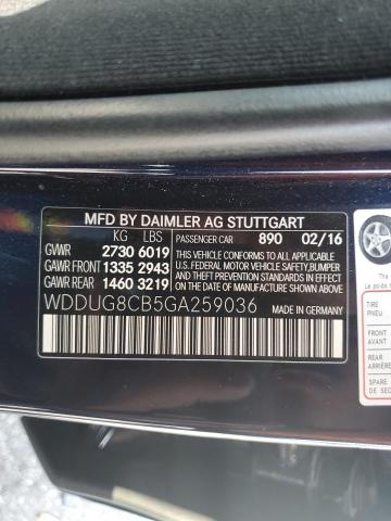 2016 MERCEDES-BENZ S 550 WDDUG8CB5GA259036