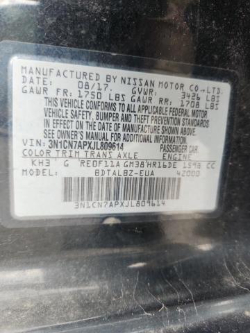 2018 NISSAN VERSA S 3N1CN7APXJL809614