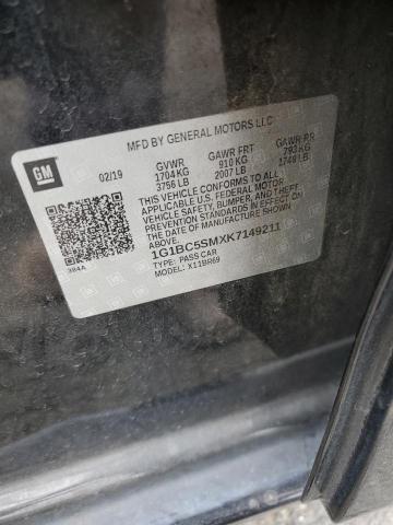 2019 CHEVROLET CRUZE LS 1G1BC5SMXK7149211