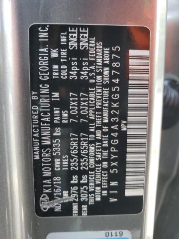 2019 KIA SORENTO L - 5XYPG4A32KG547875