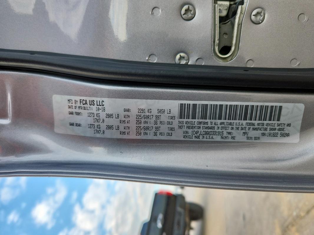 2019 JEEP CHEROKEE L - 1C4PJLCB6KD331915