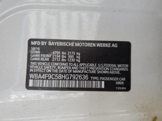 2017 BMW 430XI GRAN COUPE WBA4F9C58HG792636