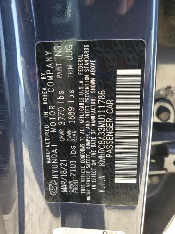 2021 HYUNDAI VENUE SEL - KMHRC8A33MU111786