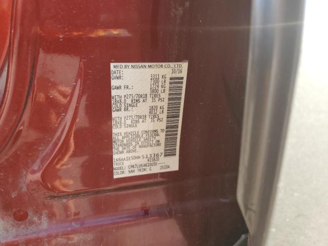 2017 NISSAN TITAN SV 1N6AA1E50HN513367