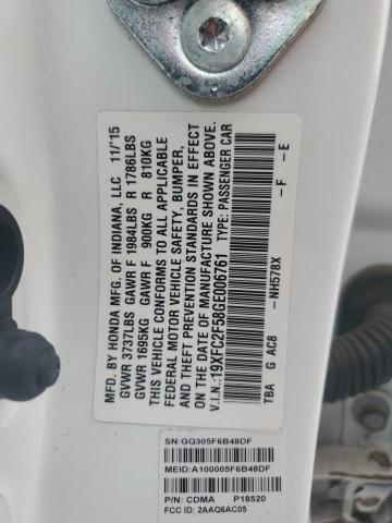 2016 HONDA CIVIC LX 19XFC2F58GE006761