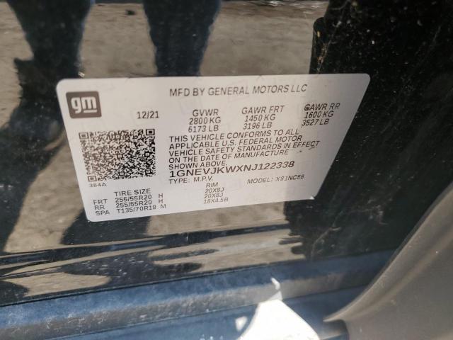 2022 CHEVROLET TRAVERSE R 1GNEVJKWXNJ122338