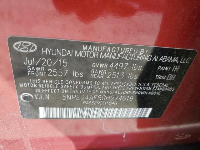 2016 HYUNDAI SONATA SE 5NPE24AF8GH274019