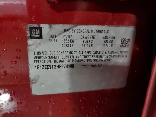 2017 CHEVROLET MALIBU LT 1G1ZE5ST3HF274498