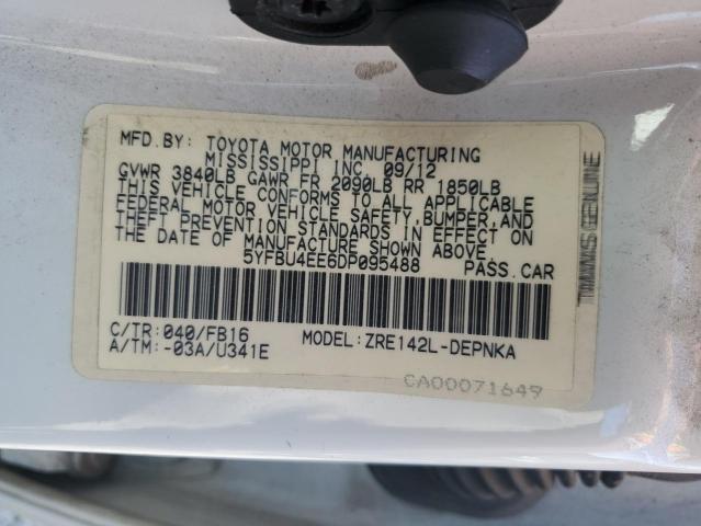 2013 TOYOTA COROLLA BA - 5YFBU4EE6DP095488