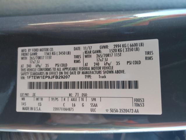 2018 FORD F150 SUPER - 1FTEW1EP9JFB29207